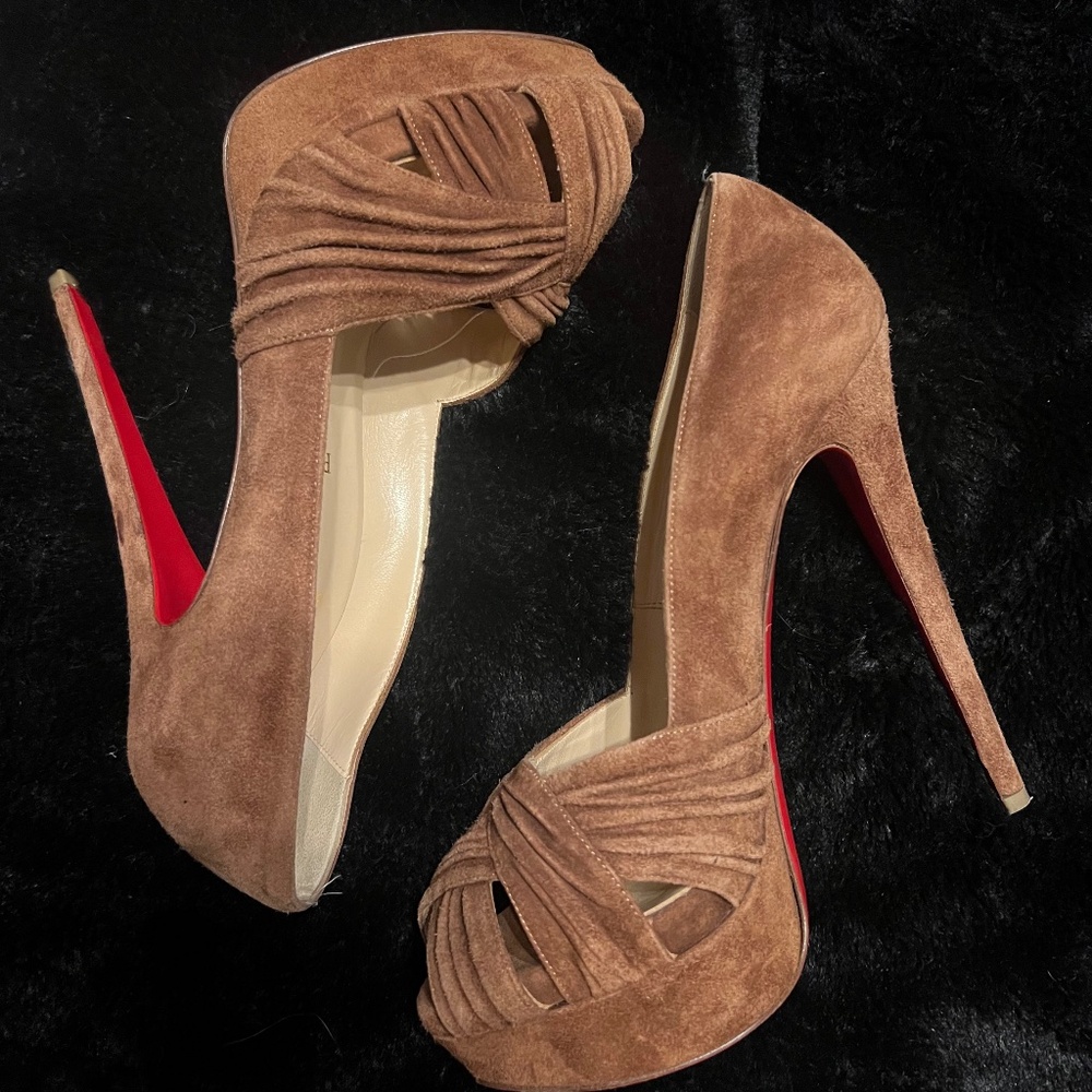Brown Suede 5” Christian Louboutin